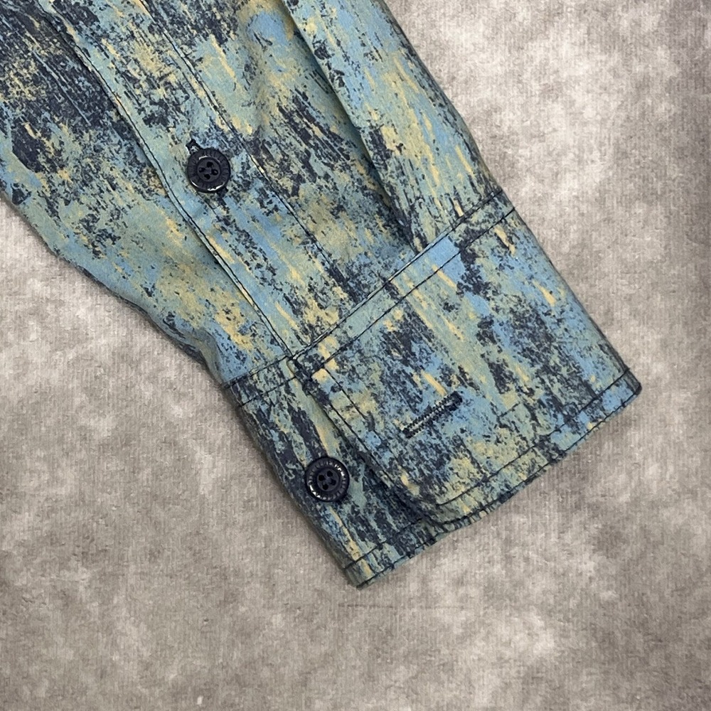 Reel Legends Performance Outfitters Men's Small L/S Blue/Green Camo Shirt - Picture 11 of 12